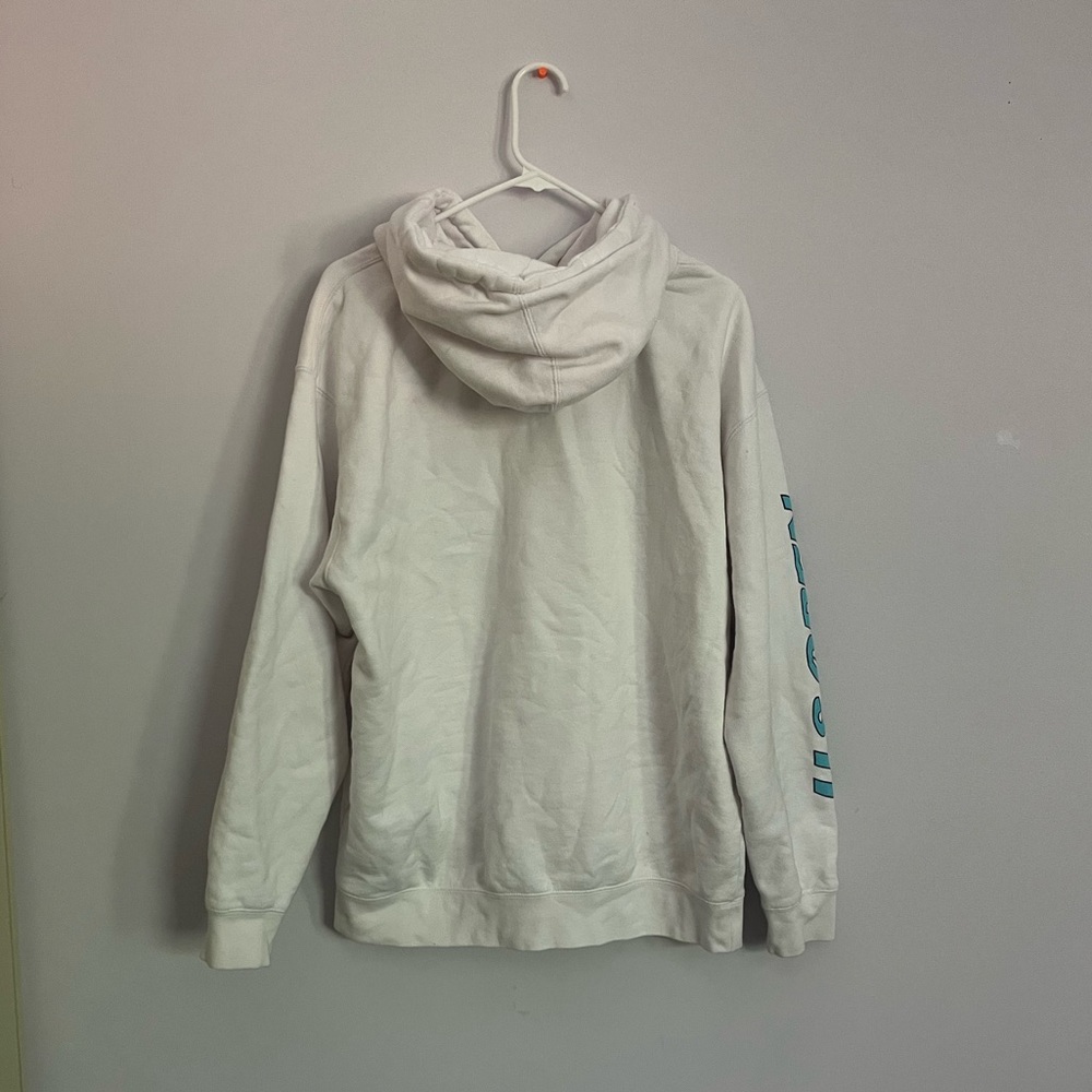 Burton White Hoodie with Blue and Red Accents - Picture 3 of 5